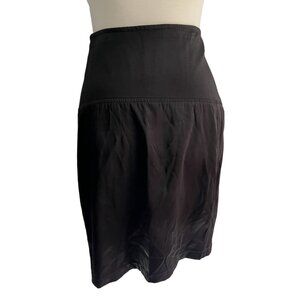 Arden B Black Silky Pencil Skirt Sz Small Womens Classic Slit Back